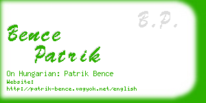 bence patrik business card